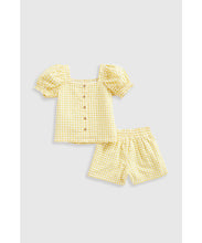 Load image into Gallery viewer, Mothercare Gingham Shorts And Blouse Set
