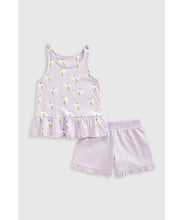 Load image into Gallery viewer, Mothercare Floral Vest T-Shirt and Shorts Set
