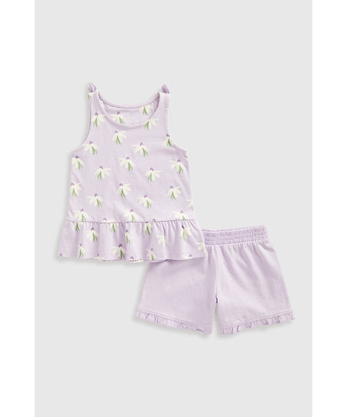 Mothercare Floral Vest T-Shirt and Shorts Set
