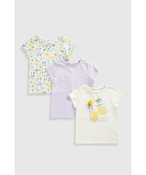 Mothercare Beauty Everywhere T-Shirts - 3 Pack