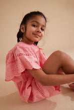 Load image into Gallery viewer, Mothercare Pink Broderie Shorts And Blouse Set
