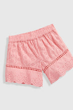 Load image into Gallery viewer, Mothercare Pink Broderie Shorts And Blouse Set
