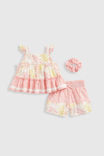 Load image into Gallery viewer, Mothercare Blouse Shorts and Hair Tie Set
