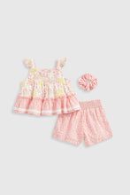Load image into Gallery viewer, Mothercare Blouse Shorts and Hair Tie Set
