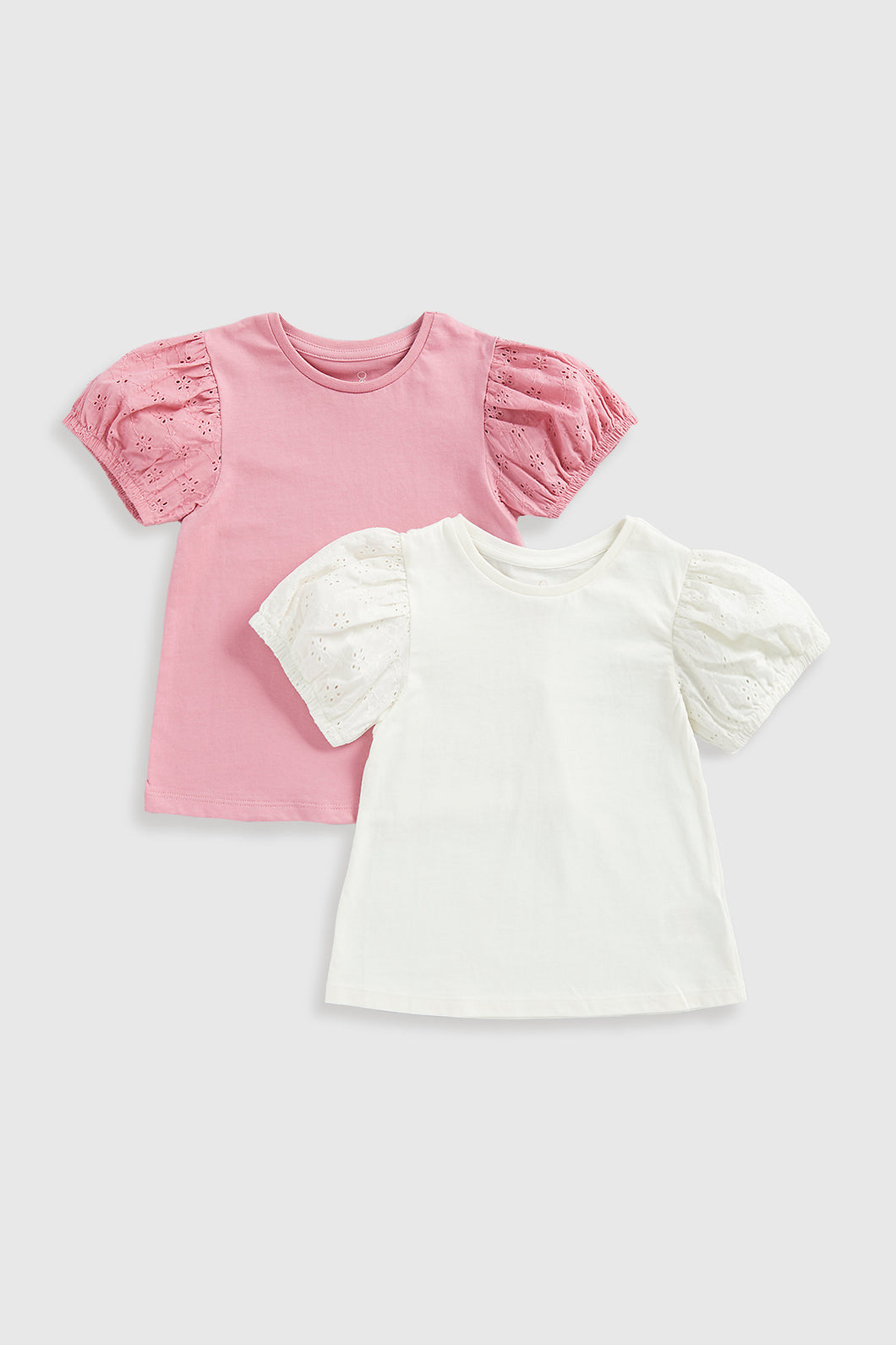 Mothercare T-Shirts With Broderie Sleeves - 2 Pack