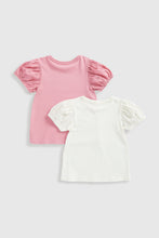 Load image into Gallery viewer, Mothercare T-Shirts With Broderie Sleeves - 2 Pack
