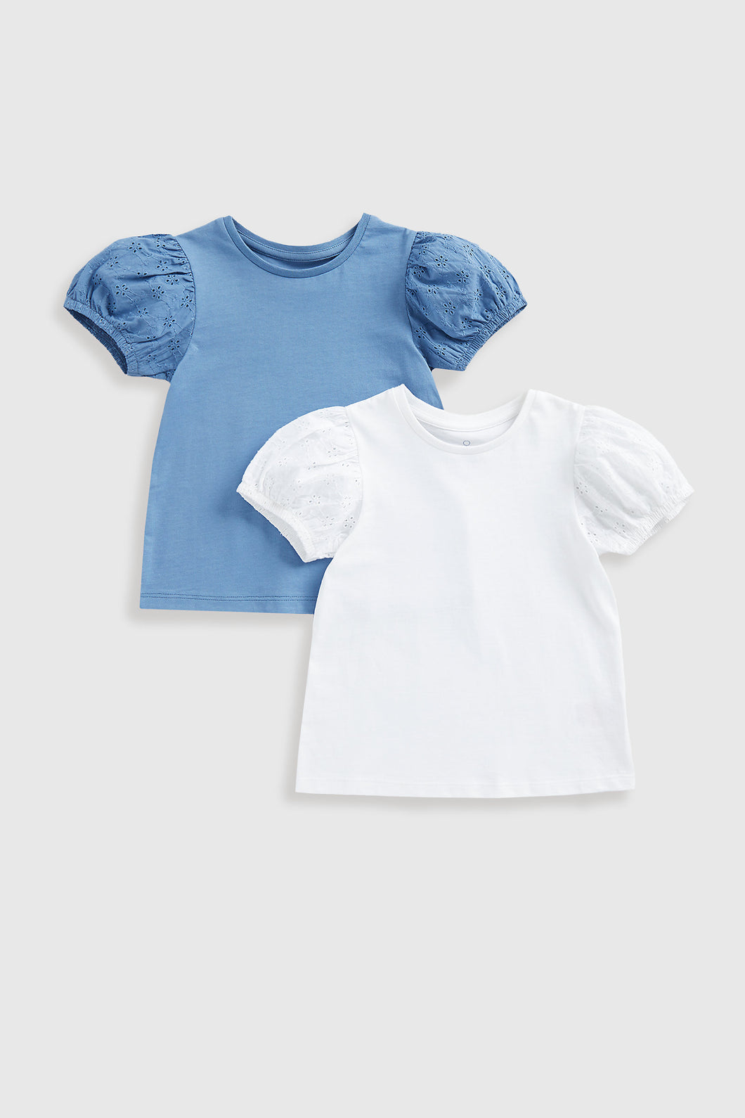 Mothercare T-Shirts With Broderie Sleeves - 2 Pack