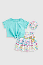 Load image into Gallery viewer, Mothercare Skirt, Top And Headband Set
