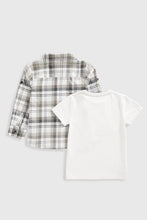 Load image into Gallery viewer, Mothercare Checked Shirt And T-Shirt Set

