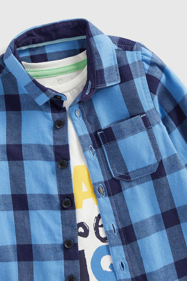 Mothercare Checked Shirt and T-Shirt Set