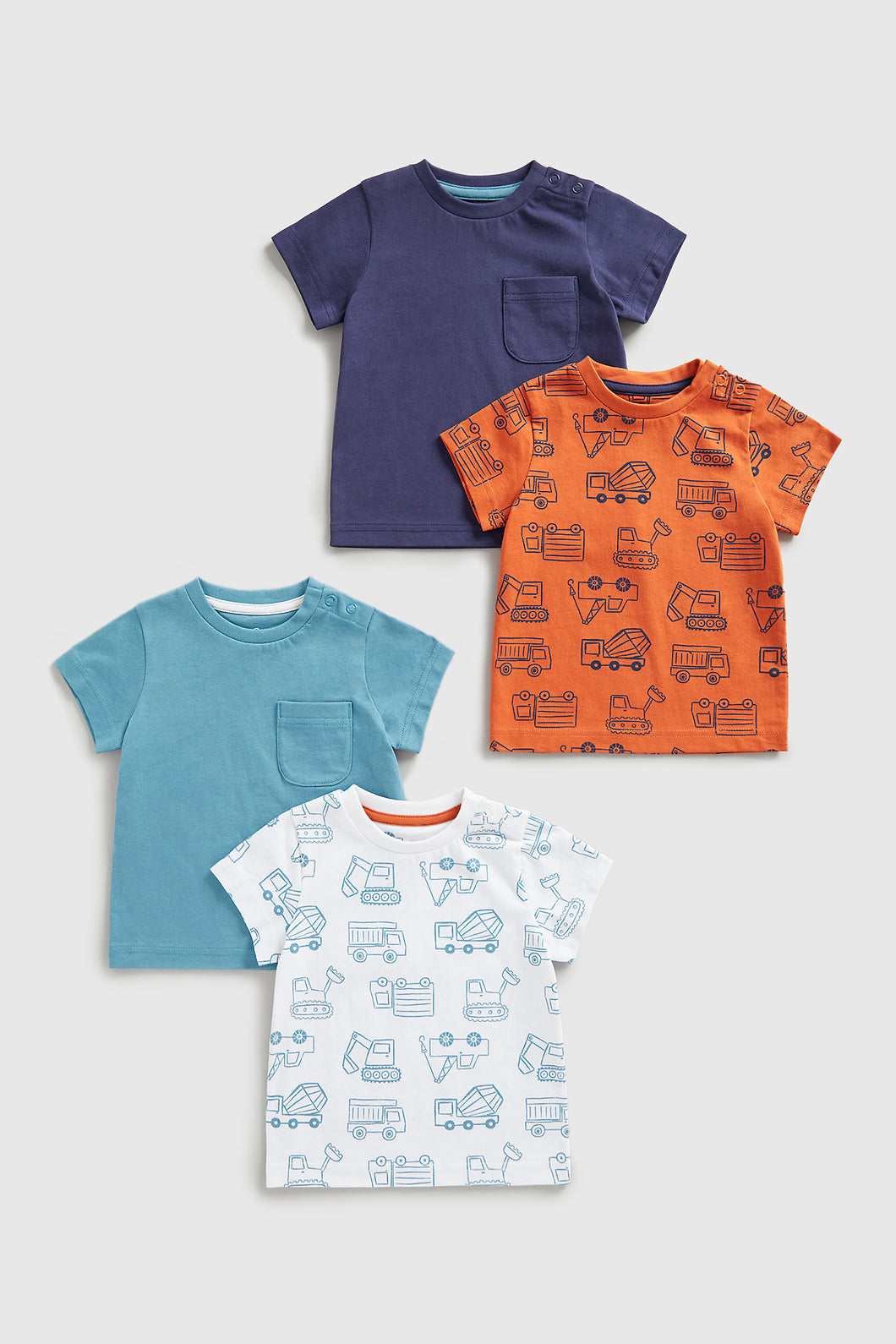 Mothercare Digger T-Shirts - 4 Pack