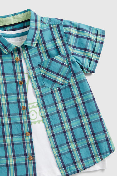 Mothercare Checked Shirt and T-Shirt Set