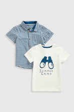 Load image into Gallery viewer, Mothercare Gingham Shirt And T-Shirt Set
