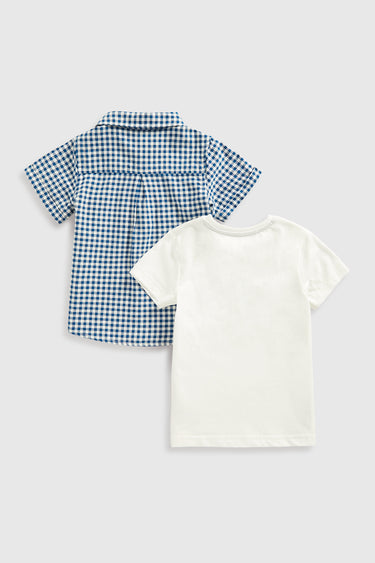 Mothercare Gingham Shirt and T-Shirt Set