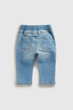 Load image into Gallery viewer, Mothercare Light-Wash Ribbed-Waist Denim Jeans
