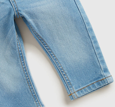 Mothercare Light-Wash Ribbed-Waist Denim Jeans