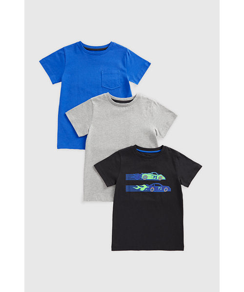Mothercare Racing Car T-Shirts - 3 Pack