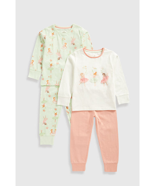 Mothercare Flower Fairy Pyjamas - 2 Pack