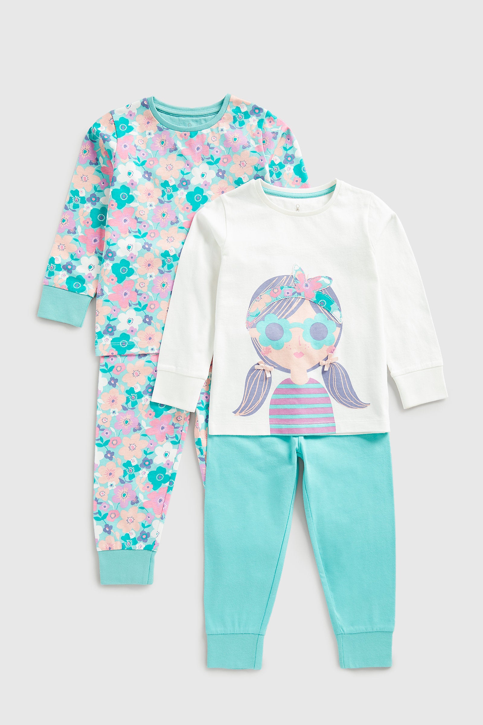Mothercare Flower Girl Pyjamas - 2 Pack