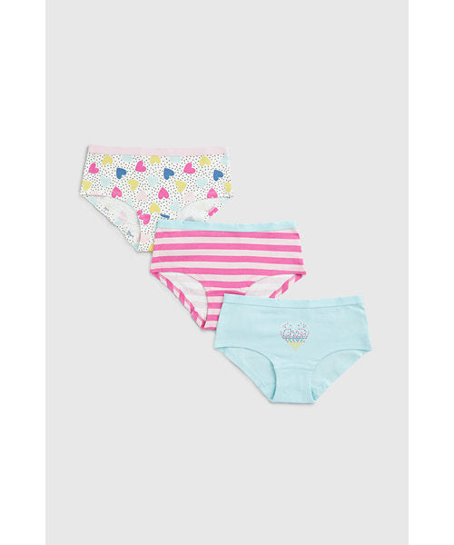 Mothercare Hearts Hipster Briefs - 3 Pack