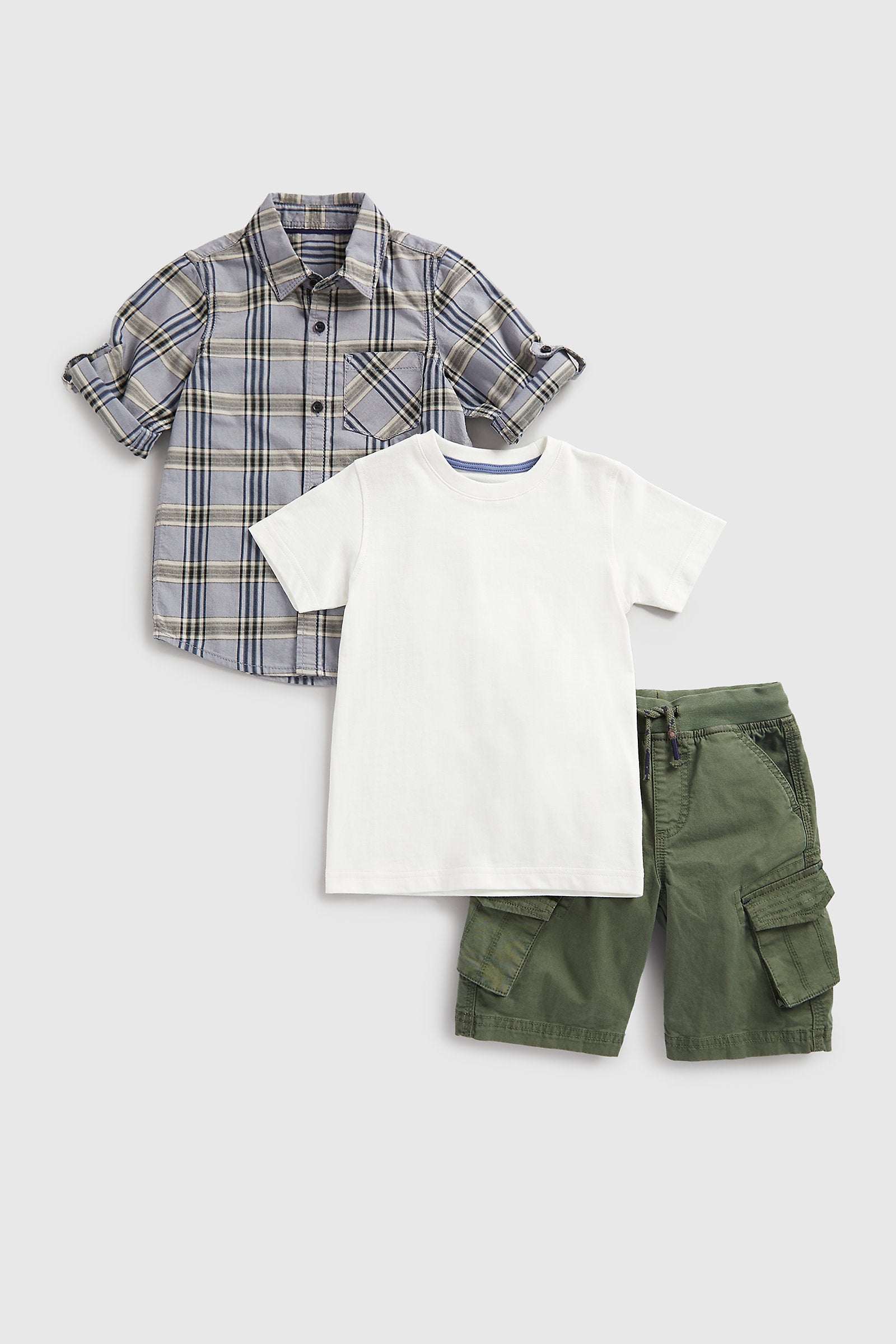 Mothercare Shirt, Shorts and T-Shirt Set