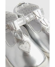 Load image into Gallery viewer, Mothercare Silver T-Bar Pram Shoes
