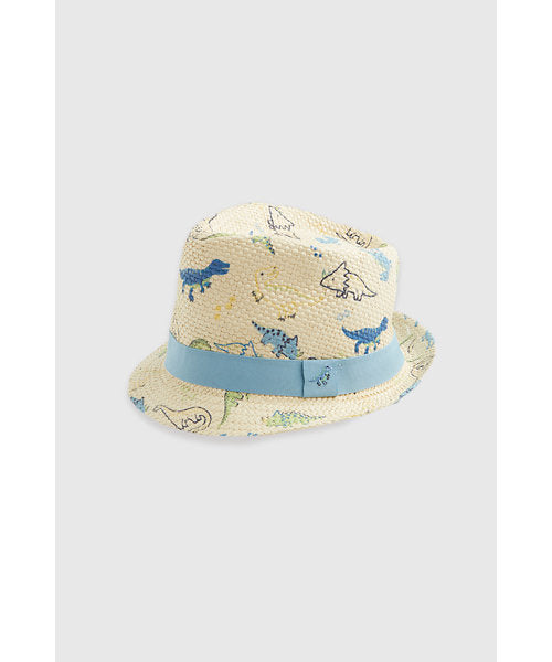 Mothercare Dinosaur Trilby Straw Hat