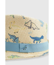 Load image into Gallery viewer, Mothercare Dinosaur Trilby Straw Hat

