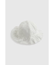 Load image into Gallery viewer, Mothercare White Broderie Sunsafe Sun Hat
