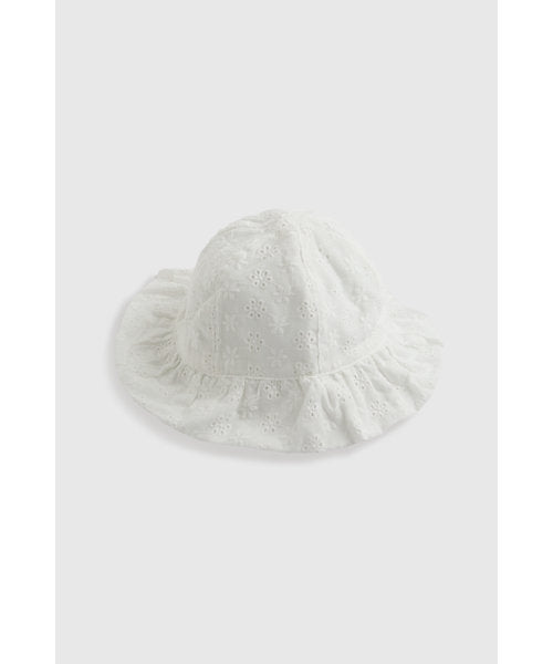 Mothercare White Broderie Sunsafe Sun Hat