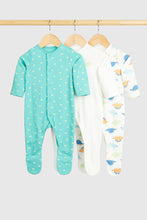Load image into Gallery viewer, Mothercare Dinosaur Baby Sleepsuits - 3 Pack
