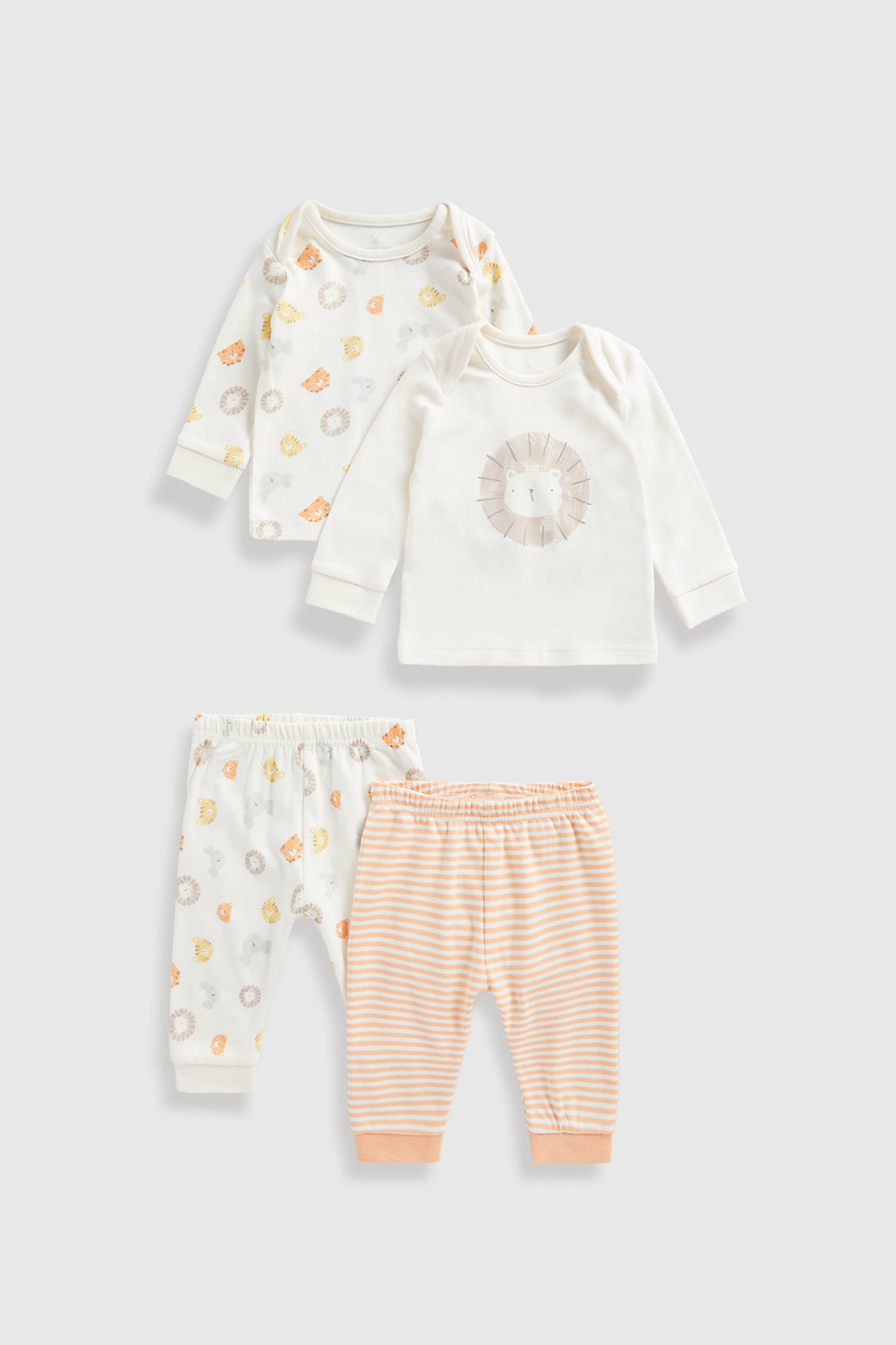 Mothercare Safari Faces Baby Pyjamas - 2 Pack