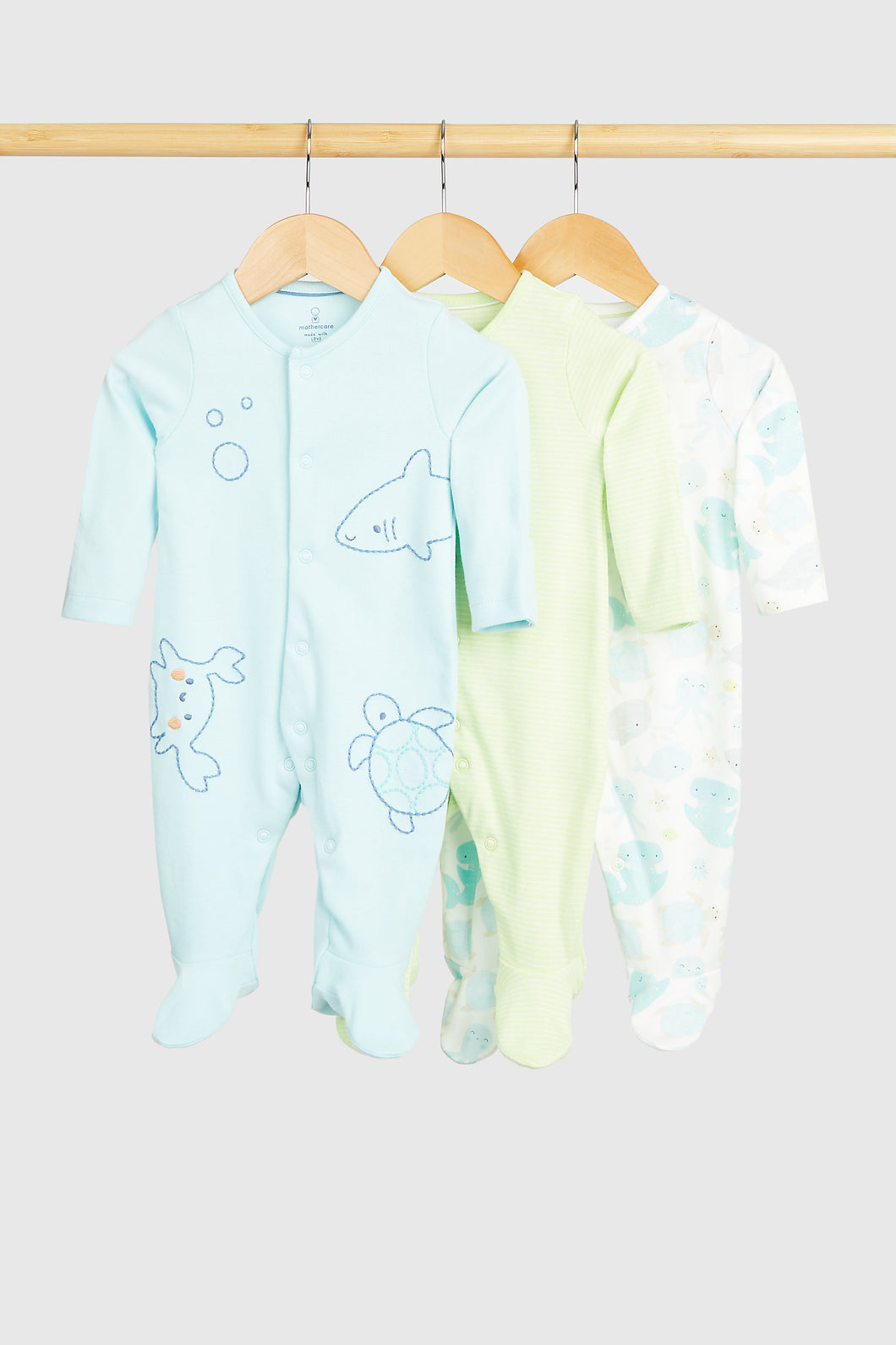 Mothercare Under The Sea All-In-Ones - 3 Pack