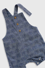 Load image into Gallery viewer, Mothercare Chambray Bibshorts, Bodysuit And Hat Set

