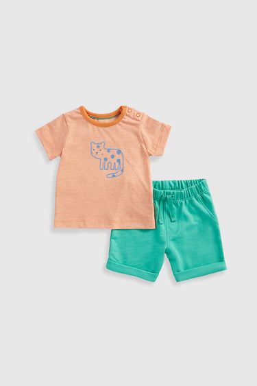 Mothercare Leopard T-Shirt and Shorts Set