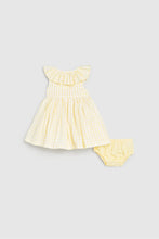 Load image into Gallery viewer, Mothercare Yellow Gingham Dress And Knickers
