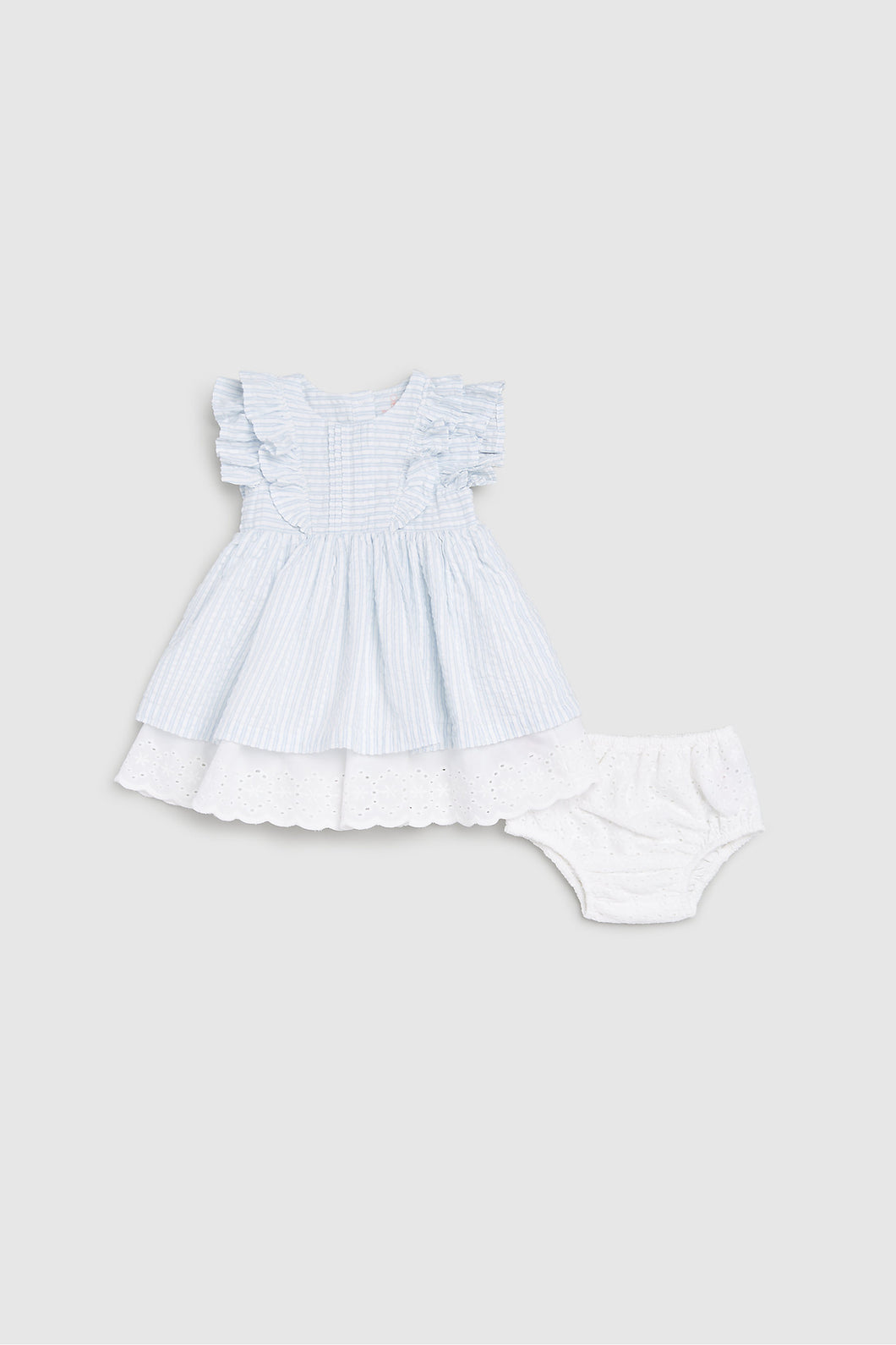 Mothercare Blue Gingham Dress And Knickers