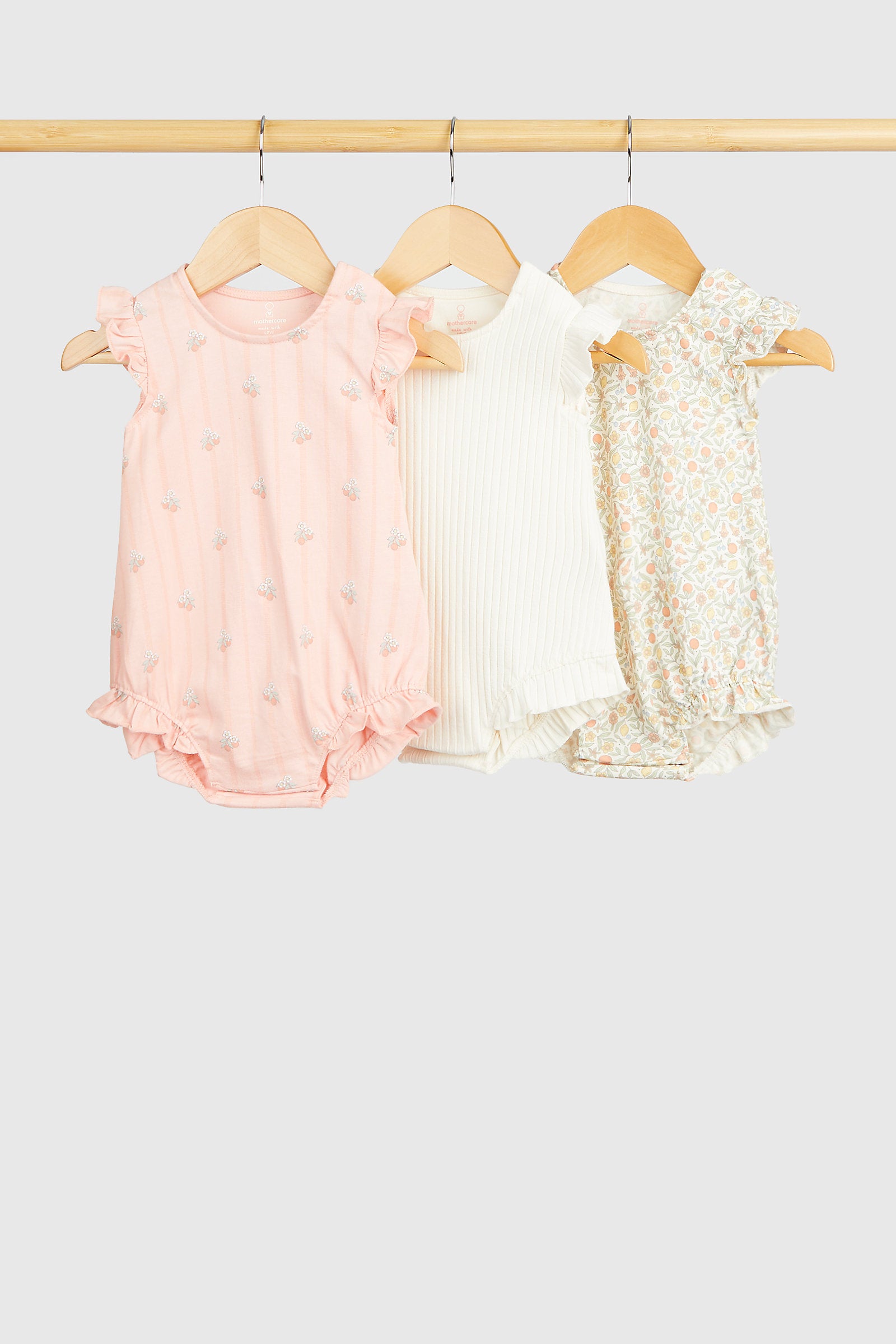 Mothercare Orchard Rompers - 3 Pack
