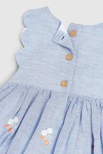 Load image into Gallery viewer, Mothercare Blue Dress, Headband And Knickers
