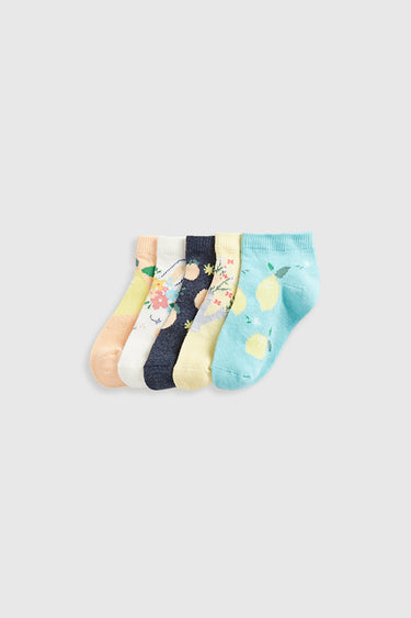 Mothercare Garden Fruit Trainer Socks - 5 Pack