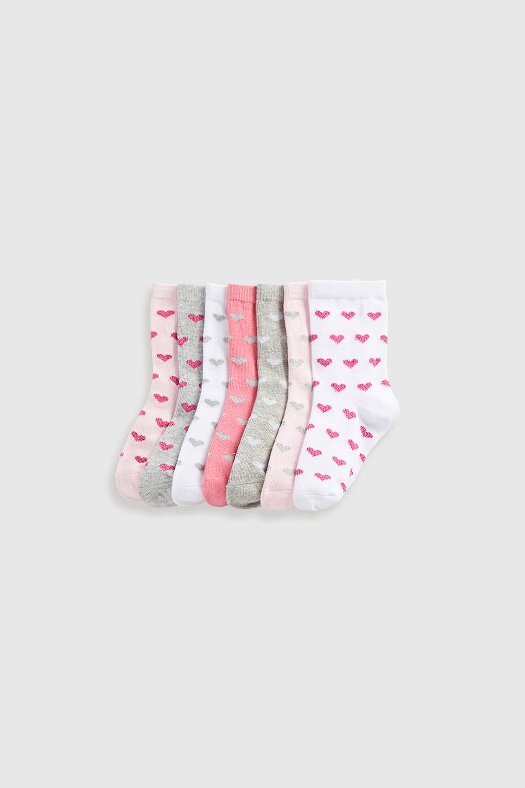Mothercare Glitter Heart Socks - 7 Pack