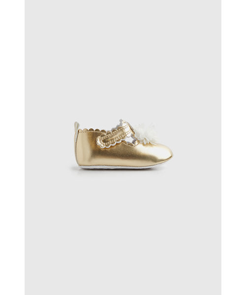 Mothercare Gold Flower Pram Shoes