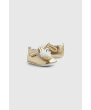 Load image into Gallery viewer, Mothercare Gold Flower Pram Shoes
