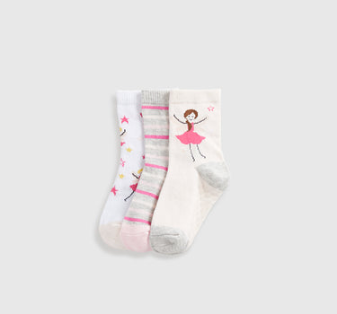 Mothercare Fairy Slip-Resist Socks - 3 Pack