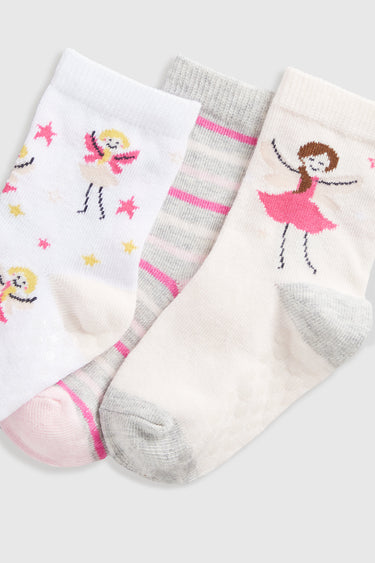 Mothercare Fairy Slip-Resist Socks - 3 Pack