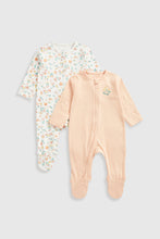 Load image into Gallery viewer, Mothercare Floral Garden Zip-Up Baby Sleepsuits - 2 Pack
