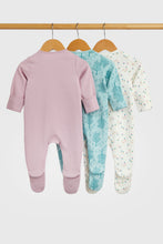 Load image into Gallery viewer, Mothercare Garden Bunny Baby Sleepsuits - 3 Pack
