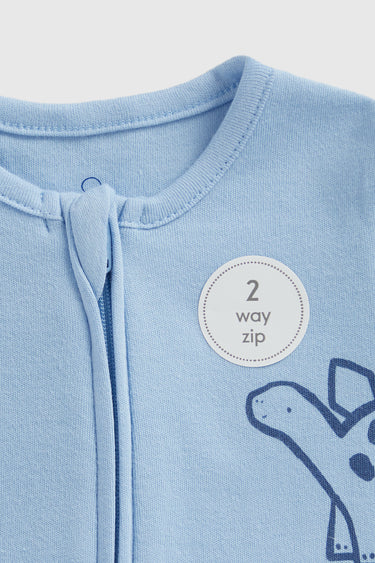 Mothercare Dinosaur Zip-Up Baby Sleepsuits - 2 Pack