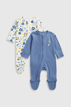 Load image into Gallery viewer, Mothercare Space Zip-Up Baby Sleepsuits - 2 Pack
