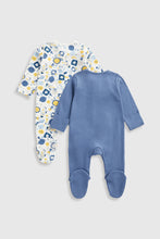 Load image into Gallery viewer, Mothercare Space Zip-Up Baby Sleepsuits - 2 Pack
